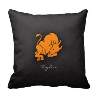 Orange Taurus Pillows