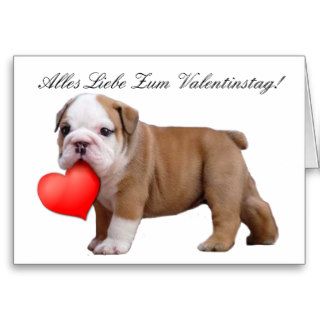 Alles Liebe zum Valentinstag bulldog puppy card