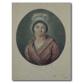Portrait of Charlotte Corday  after 1793 Postcard