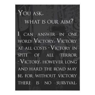 Winston Churchill Quote   Victory Poster