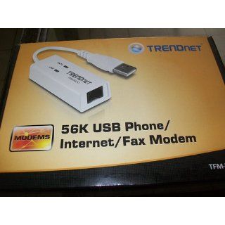 TRENDnet 56K USB 2.0 Phone, Internet and Fax Modem, TFM 561U Electronics