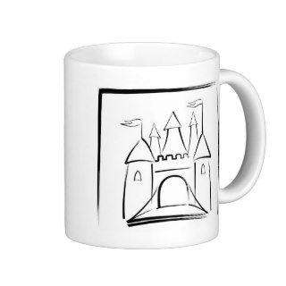 Castle Illustration with Drawbridge Coffee Mugs