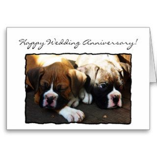 Happy Wedding Anniversary Boxer greeting card