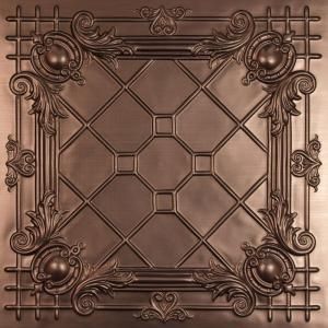 Ceilume Bentley Faux Bronze 2 ft. x 2 ft. Lay in or Glue up Ceiling Panel (Case of 6) V3 BENT 22BBR