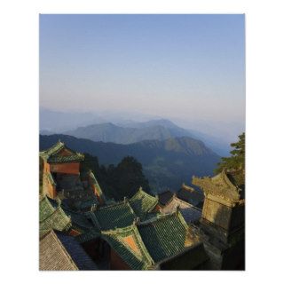 Taoist Temple in Mountain Landscape Posters