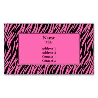 Hot Pink and Black Zebra Print Business Cards