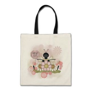 Bee Smell the Flowers Tshirts and Gifts Canvas Bags
