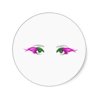 Enchanting Eyes (Flame Makeup) Round Sticker