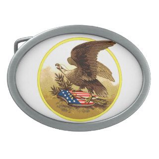 Vintage American Bald Eagle w/Shield Oval Belt Buckles