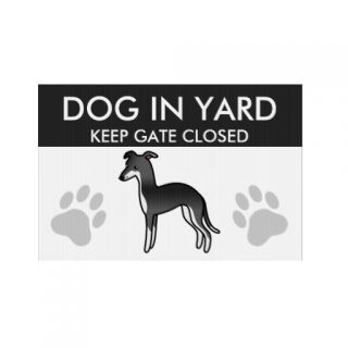 Black And White Italian Greyhound Sign