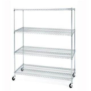 Seville Classics 4 Tier 60 in. W x 72 in. H x 24 in. D Commercial Steel Shelving System Unit with Wheels WEB151