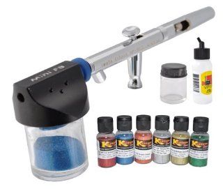 Mini Flake Buster and Iwata 4200 Airbrush & 2 Glass Bottles with FREE   6   1/2oz Flake Colors Automotive