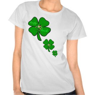 Lady luck 4 leaf clover leprecon t shirt