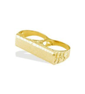 New Mens 14k Solid Yellow Gold Knuckle ID Nugget Ring Jewelry