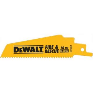 DEWALT 4 in. 10 TPI Demolition Bi Metal Reciprocating Saw Blade (5 Pack) DW4861
