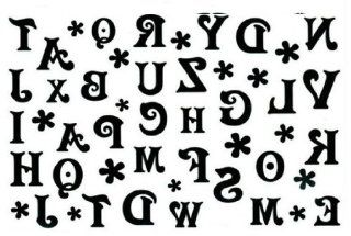Black and White 26 Letters of the Alphabet Temporary Tattoo Health & Personal Care