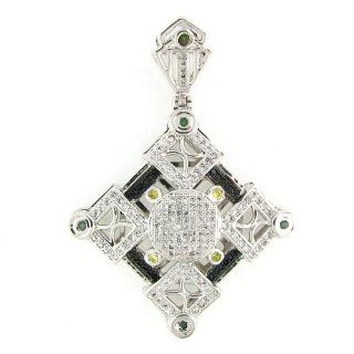 Men's & Women's Iced Out Hip Hop White Gold Plated Crystal Micro Pave Premium Diamond Charm Pendant Jewelry