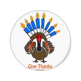Thanksanukkah Thanksgivukkah  turkey menorah gift Stickers