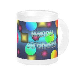 Psychedelic Dots Neon Happy Birthday Mug