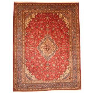 Persian Hand knotted Mashad Red/ Blue Wool Rug (10'1 x 13'2) 7x9   10x14 Rugs