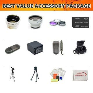 Best Value Accessory Package For The Sony DCR SR68, Sony HDR CX350V, Sony HDR XR150 Camcorders Package Includes Extended Life Sony NP FV100 Replacement Battery Pack, Rapid 110/220V Home & Car Charger, 8GB Memory Stick Hi Speed Error Free Memory, Profes