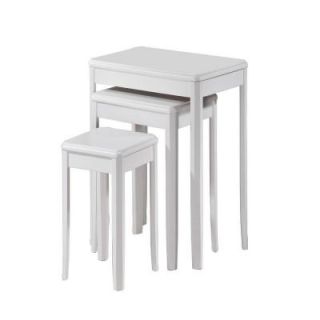 White Solid Wood Nesting Tables (3 Piece) DISCONTINUED I 3339