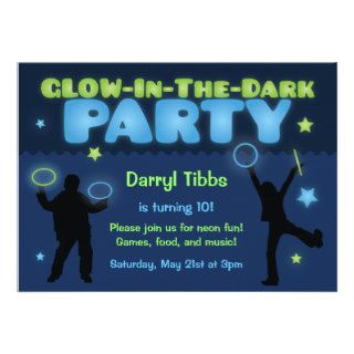 Glow in the Dark Party Invitation for Kids