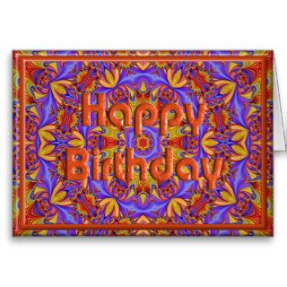 Psychedelic Birthday Card Template