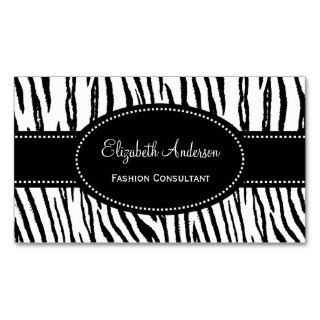 Black and White Tiger Stripes Custom Background Business Card Templates