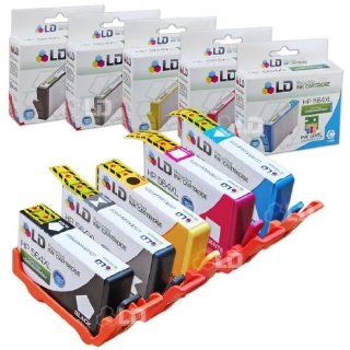 LD © Remanufactured Set of 5 Replacement Inkjet Cartridges for Hewlett Packard (HP) 564XL 1 Black CN684WN, Photo Black CB322WN, Cyan CB323WN, Magenta CB324WN, Yellow CB325WN  Shows Accurate Ink Levels Electronics