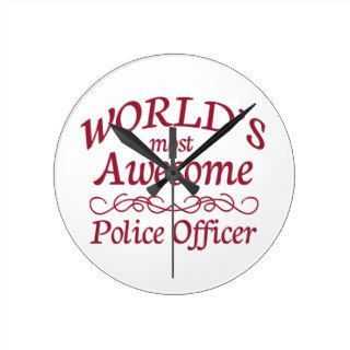 World's Most Awesome Police Officer Wallclocks