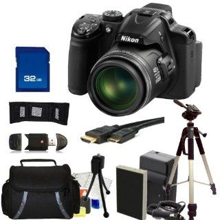 Nikon COOLPIX P520 Digital Camera (Black) Kit. Includes 32GB Memory Card, High Speed Memory Card Reader, Extended Life Replacement Battery, Charger, Mini HDMI, Tripod, Case & More  Point And Shoot Digital Cameras  Camera & Photo
