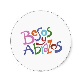 Besos y Abrazos / Hugs and Kisses Round Sticker