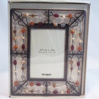 Multi beaded Frame 3 1/2" x 5" Bead and Bronze Wire Pier 1   Single Frames