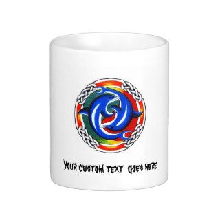 Cool cartoon tattoo symbol  gemini dolphin twin coffee mug