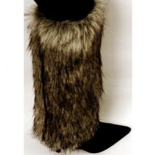 EH3231WL   Two Tone Faux Fur Leg Warmers / Boot Covers / Boot Sleeves ( 3 Colors )   White/One Size