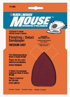 Black & Decker 74 584 5 Card 180 Grit Mouse Finishing Sandpaper   Sandpaper Sheets  