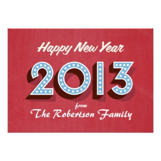Happy New Year Retro Greeting Card