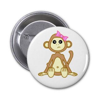 Cute Monkey Girl Cartoon Pins