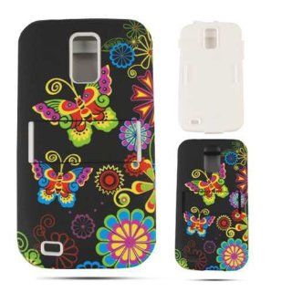 DOUBLE ARMOR COVER FOR SAMSUNG GALAXY S II HERCULES HARD SOFT CASE SKIN 03 TE584 FLOWER BUTTERFLY T989 CELL PHONE ACCESSORY Cell Phones & Accessories