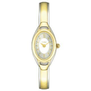 Timex Women's T2M584 Oval Diamond Accented Two Tone Bangle Watch Timex Watches