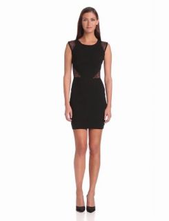 French Connection Women's Vienna Lace Jersey, Black, 6