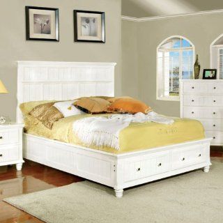 Full Size Willow Creek Cottage Style White Finish Bed Frame Set Home & Kitchen