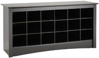 Prepac Shoe Storage Cubbie Bench, Black   Black Bench With Storage