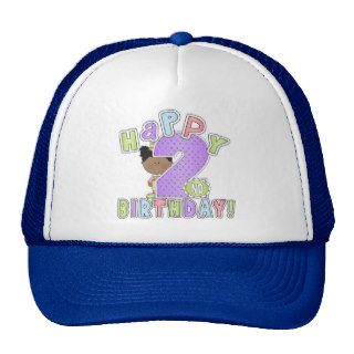 Girls Happy 2nd Birthday,African American Mesh Hats
