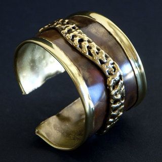 Handmade Brass Safari Cuff (South Africa) Global Crafts Bracelets