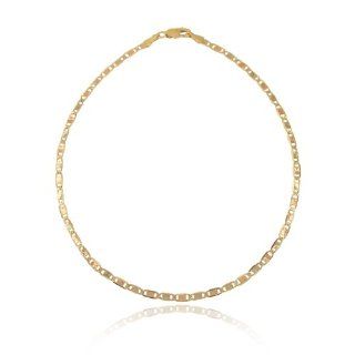 14k (0.585) 3 Color (Tricolor Gold) Anchor Valentino Chain Anklet Bracelet Jewelry