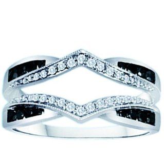 Ring Jacket Enhancer Cognac Brown White Diamond Rose Gold 0.46ct Wedding Bands Jewelry