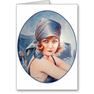 Vintage Retro Women French Vie Parisienne Flapper Greeting Cards
