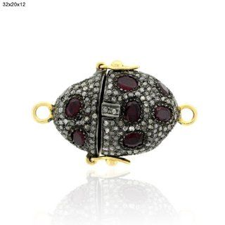 14kt Gold Ruby Gemstone Clasp Finding Antique Jewelry Jewelry